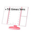 Three-sided Foldable Magnifying Desktop Makeup Mirror With Lamp