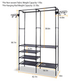 1Pc Metal Garment Rack Shoe Clothing Organizer Shelves Freestanding Multifunctional Clothes Wardrobe