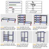 1Pc Metal Garment Rack Shoe Clothing Organizer Shelves Freestanding Multifunctional Clothes Wardrobe