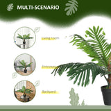 2 Pack 60cm Artificial Palm Tree Decorative Plant With Nursery Pot, Fake Tropical Tree For Indoor Outdoor Decor