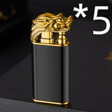 Creative Blue Flame Lighter Dolphin Dragon Tiger Double Fire Metal Winproof Lighter Inflatable Lighter