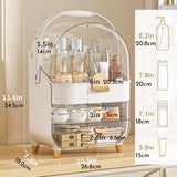 Makeup Organizer With Skincare Holder - Acrylic Cosmetic Storage Box, 4 Colors - Vanity & Bathroom Counter Organizer - Perfect Teen Girl Gift