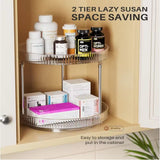 Double-layer Turntable Rotating Spice Rack Organization Spinning Organizer