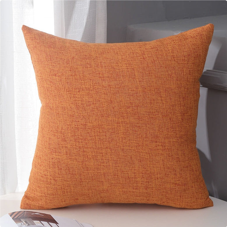 Plain Cotton Linen Sofa Cushion Thickened Square Pillow