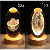 LED Night Light Galaxy Crystal Ball Table Lamp 3D Planet Moon Lamp Bedroom Home Decor For Kids Party Children Birthday Gifts