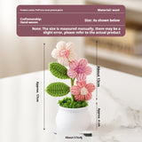 Puff Tree Handmade Wool Weaving Small Pot Plant Office Decoration