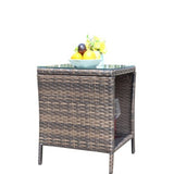 Outdoor Patio Furniture 1 Coffee Table With Clear Tempered Glass