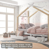 Kids Single Bed Frames Toddler Beds Storage Underneath 3FT Single Bed With Storage Solid Pine Wood House Tree Canopy Bed For Children Girls And Boys Toddler Bed Wood