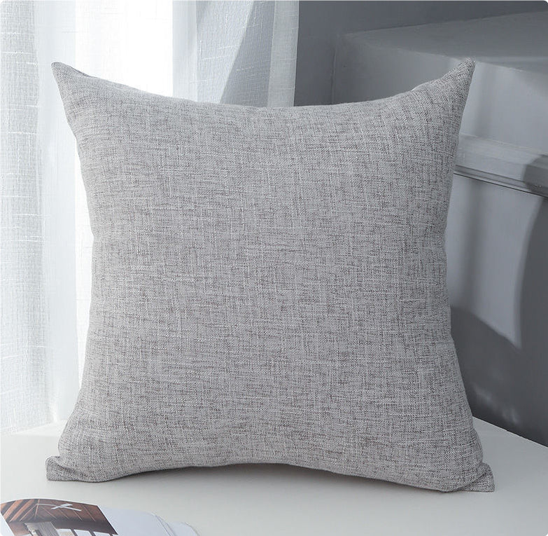 Plain Cotton Linen Sofa Cushion Thickened Square Pillow