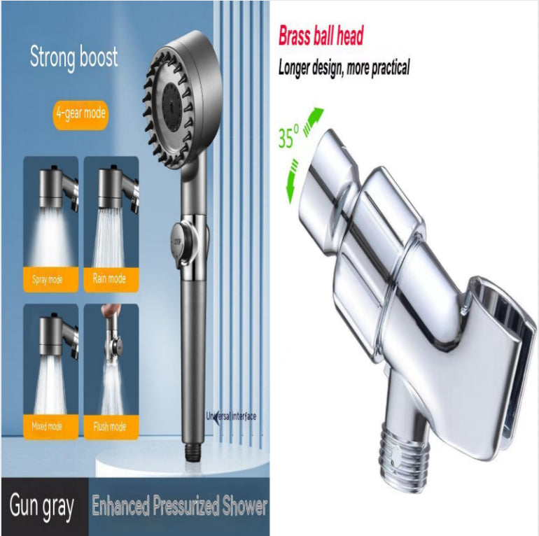 The Third Gear Adjustable Strong Supercharged Shower Head Household Bath Shower Hose Shower Head