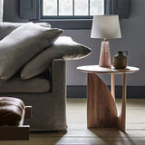 Round Solid Wood Side Table Geometric Designer Corner Table Black Bedside Table