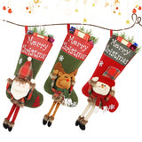 New Year Xmas Big Stockings Set Decorations Christmas 3D Plush Big Sock Christmas Tree Pendant Decorating Supplies