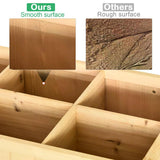 Garden Wooden Planters, Rectangular 8 Compartment Plant Stand, Oak Tone